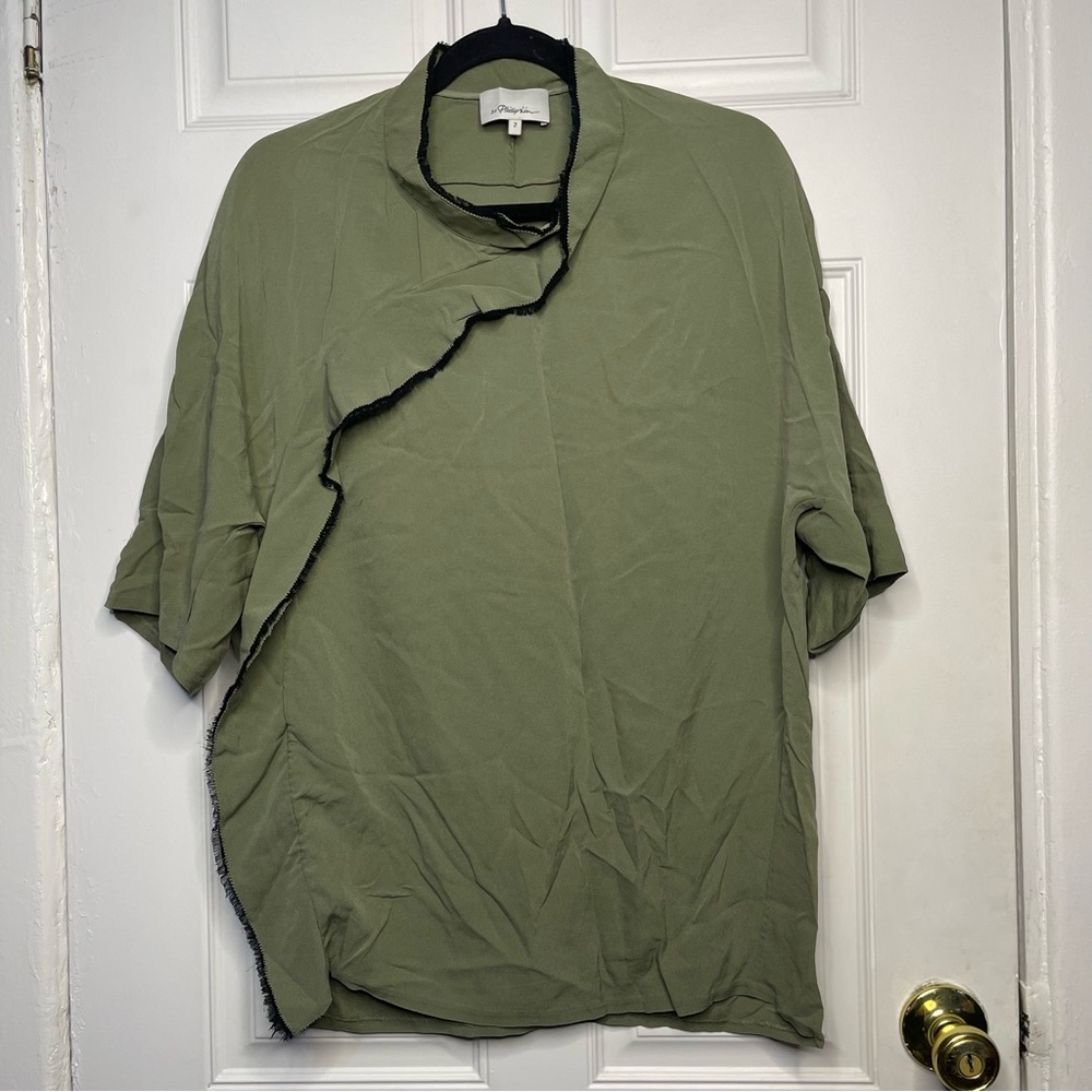 3.1 Phillip Lim Green Ruffle Blouse Size 2